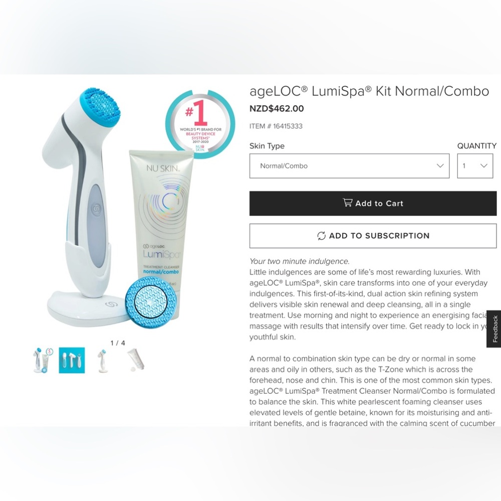 NUSKIN AGELOC LUMISPA DEVICE Brand New
